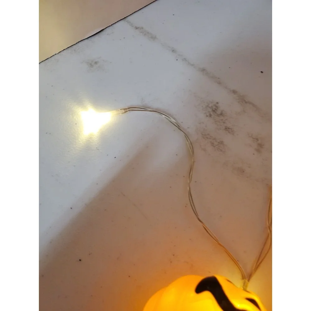 Halloween‎ Blow Mold Pumpkin Light Set of 10 Jack O Lantern Vintage See All Pics